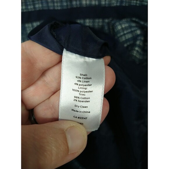 Talbots Woman 10 Navy Blue Linen Blend Tweed Sleeveless Dress Straight Prof Core - Picture 6 of 8